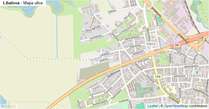 Líbalova - mapa ulice