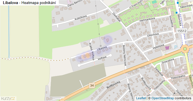 Líbalova - mapa podnikání