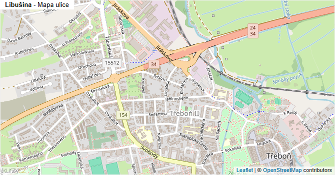 Libušina - mapa ulice