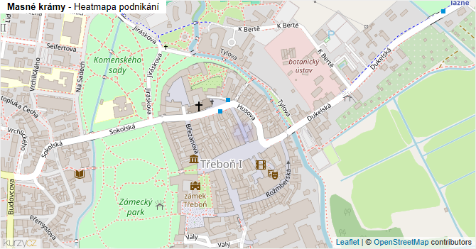 Masné krámy - mapa podnikání