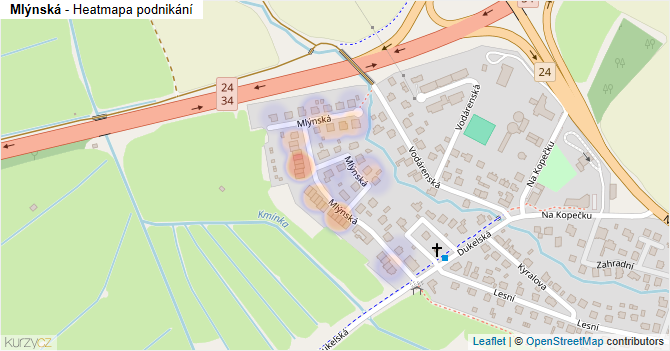 Mlýnská - mapa podnikání