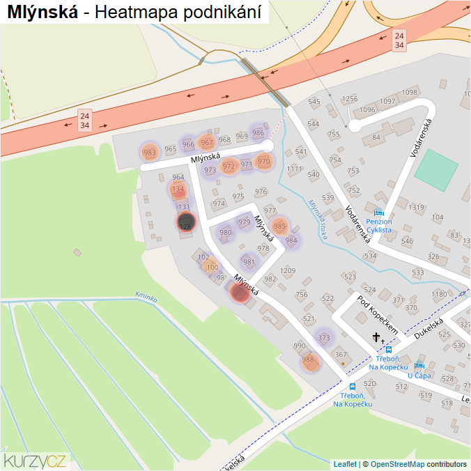 Mapa Mlýnská - Firmy v ulici.