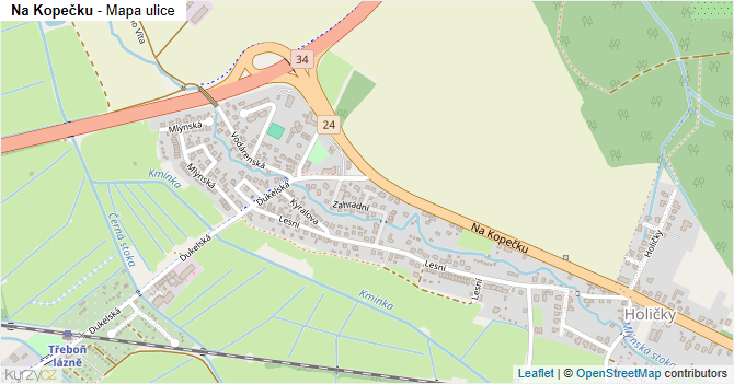 Na Kopečku - mapa ulice