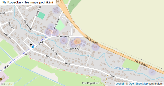 Na Kopečku - mapa podnikání