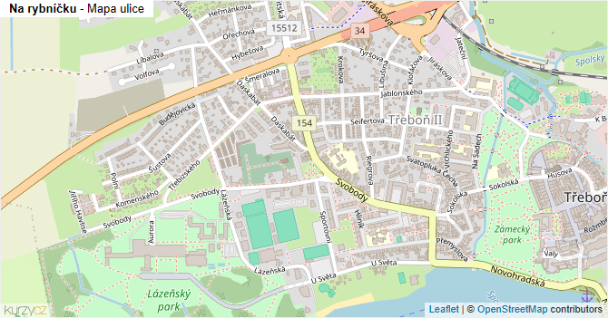 Na rybníčku - mapa ulice