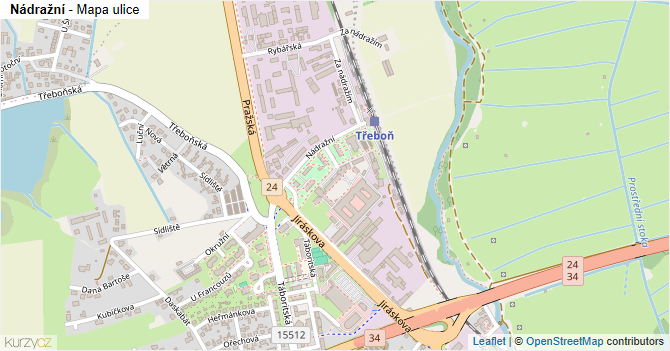 Nádražní - mapa ulice