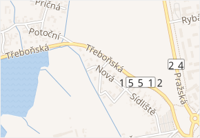 Nová v obci Třeboň - mapa ulice