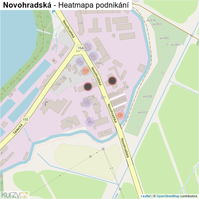 Mapa Novohradská - Firmy v ulici.