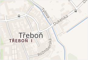 Obec v obci Třeboň - mapa ulice