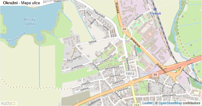 Okružní - mapa ulice