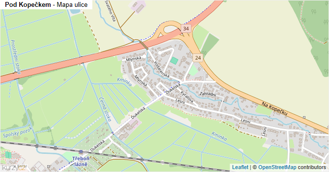 Pod Kopečkem - mapa ulice