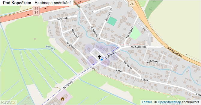 Pod Kopečkem - mapa podnikání