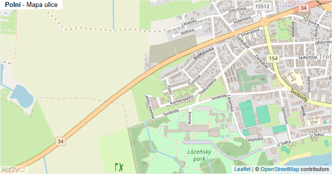 Polní - mapa ulice