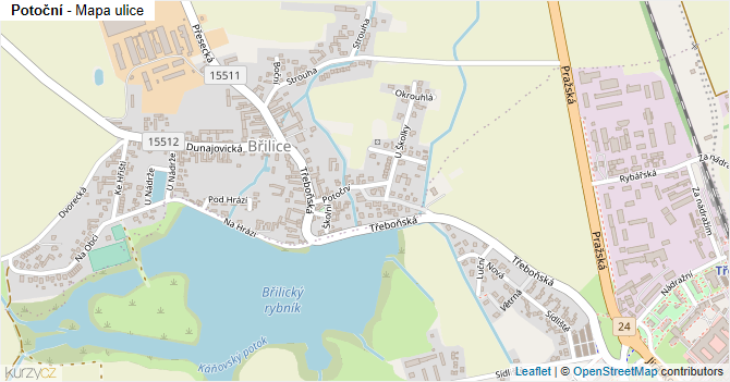 Potoční - mapa ulice