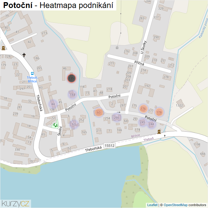 Mapa Potoční - Firmy v ulici.