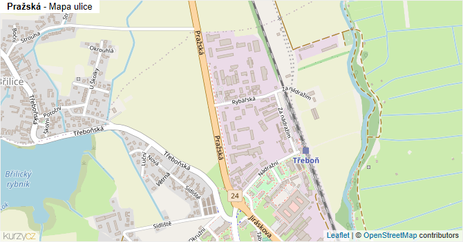 Pražská - mapa ulice