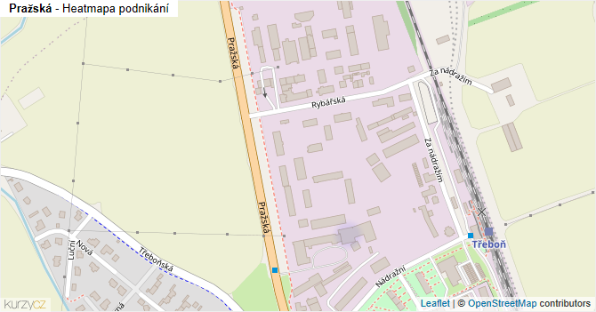 Pražská - mapa podnikání
