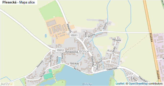 Přesecká - mapa ulice