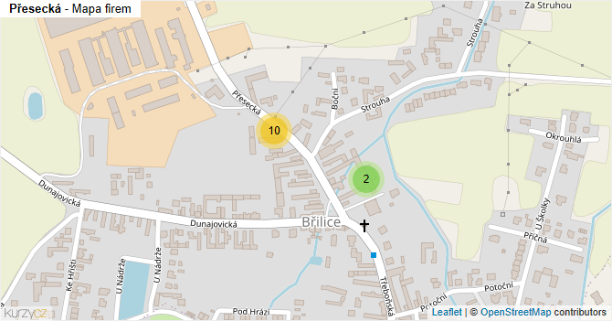 Přesecká - mapa firem