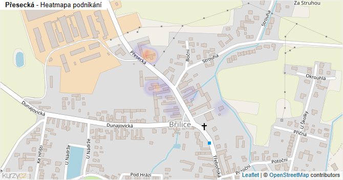 Přesecká - mapa podnikání