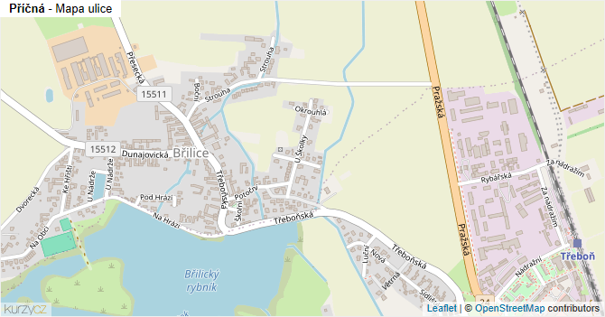 Příčná - mapa ulice