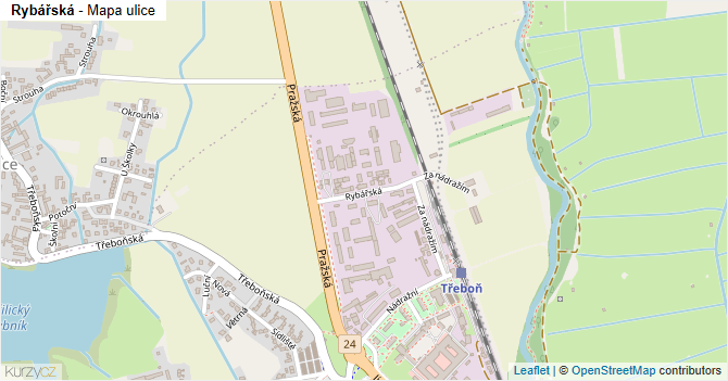 Rybářská - mapa ulice
