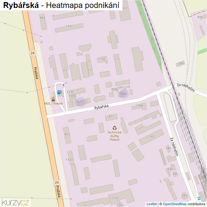 Mapa Rybářská - Firmy v ulici.