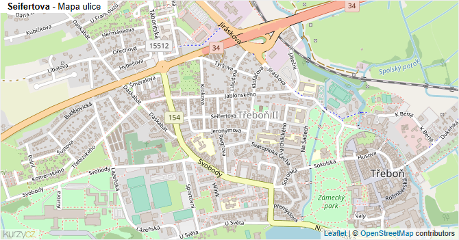 Seifertova - mapa ulice