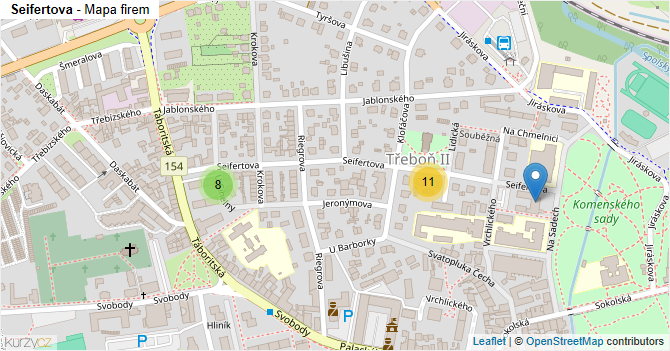 Seifertova - mapa firem