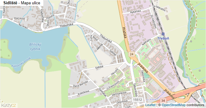 Sídliště - mapa ulice