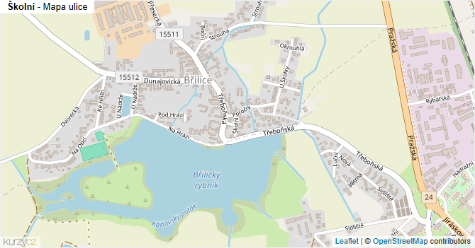 Školní - mapa ulice