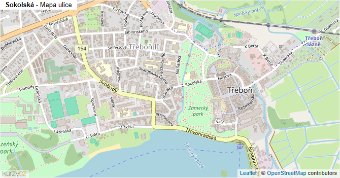 Sokolská - mapa ulice