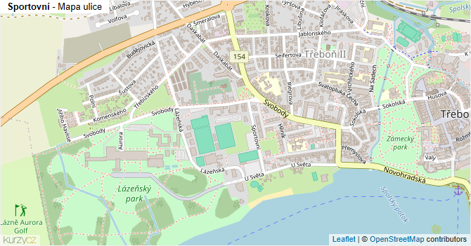 Sportovní - mapa ulice