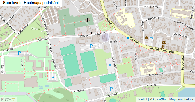 Sportovní - mapa podnikání