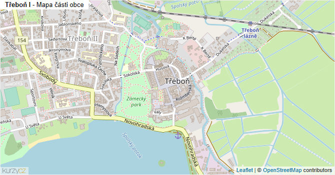 Třeboň I - mapa části obce