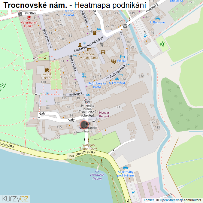 Mapa Trocnovské nám. - Firmy v ulici.