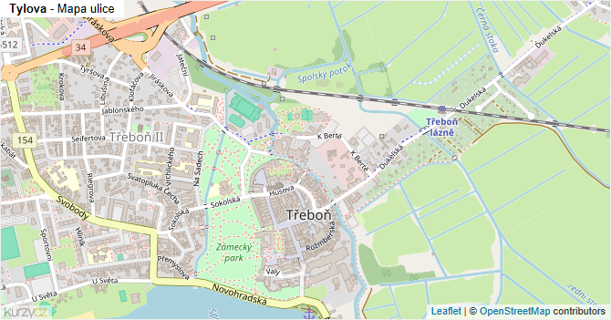 Tylova - mapa ulice