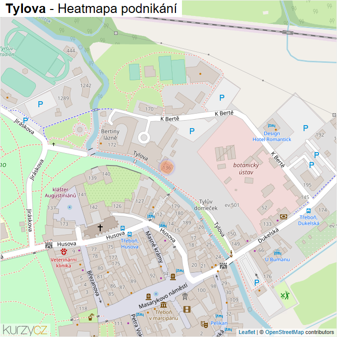 Mapa Tylova - Firmy v ulici.
