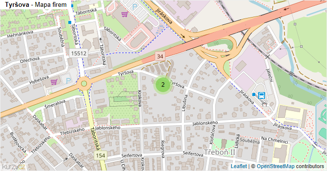 Tyršova - mapa firem
