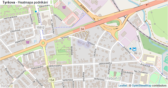 Tyršova - mapa podnikání