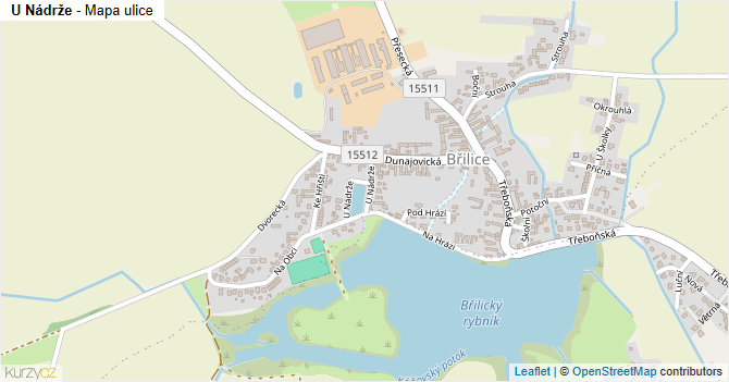 U Nádrže - mapa ulice