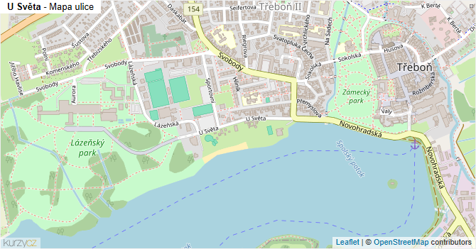 U Světa - mapa ulice