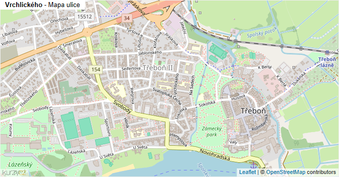 Vrchlického - mapa ulice