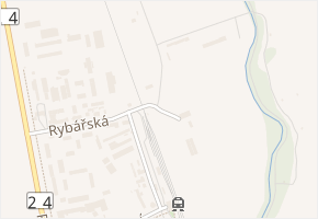 Za nádražím v obci Třeboň - mapa ulice