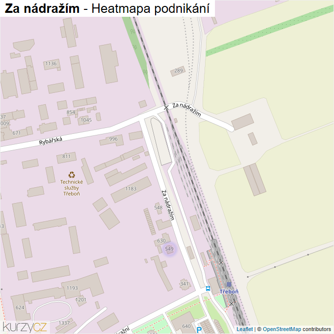 Mapa Za nádražím - Firmy v ulici.