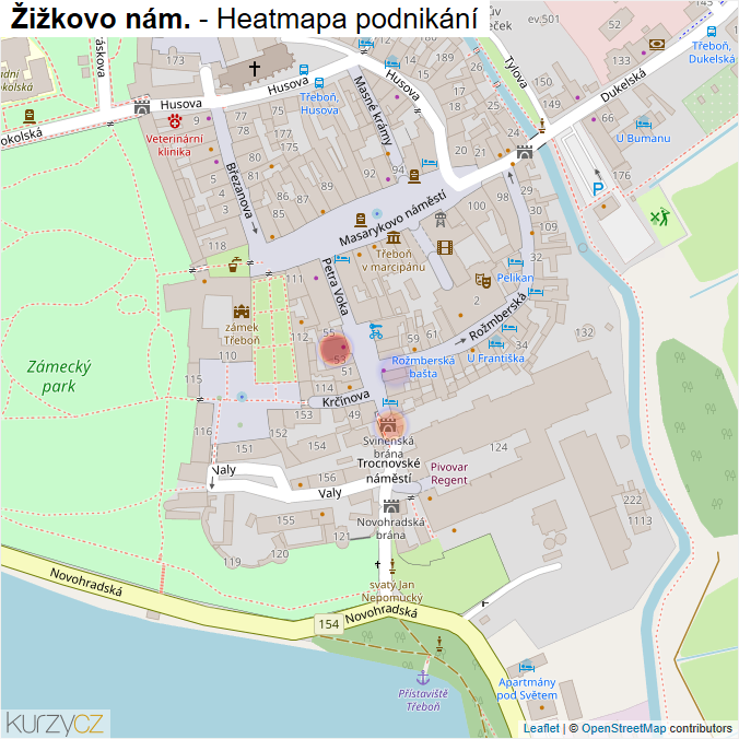 Mapa Žižkovo nám. - Firmy v ulici.