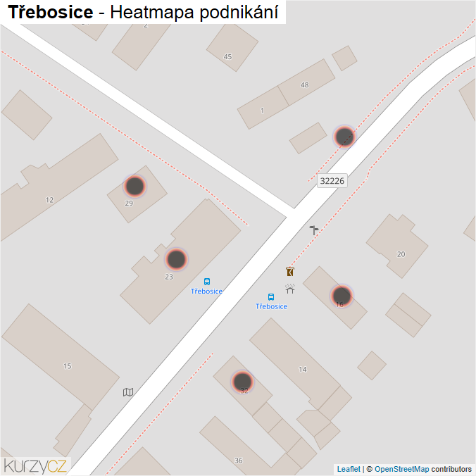 Mapa Třebosice - Firmy v obci.