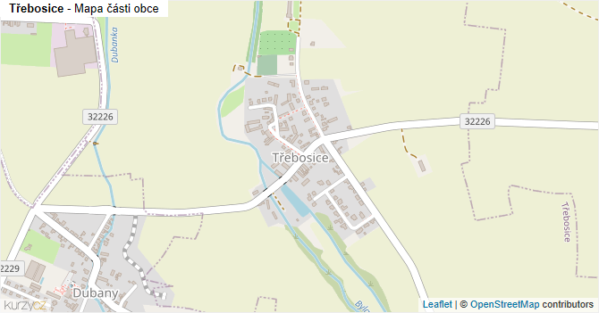 Třebosice - mapa části obce