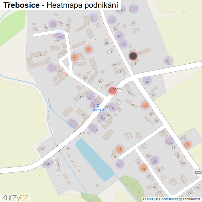 Mapa Třebosice - Firmy v části obce.
