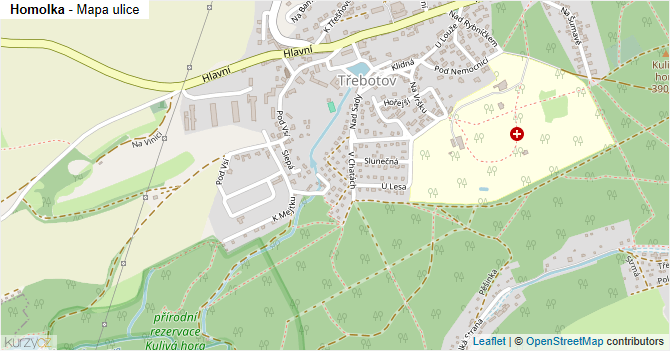 Homolka - mapa ulice